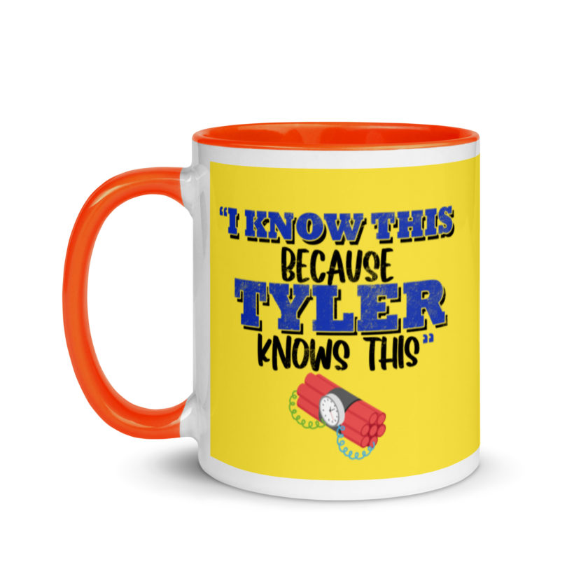 I know this because Tyler knows this. Fight Club Mug with Color Inside - Image 10