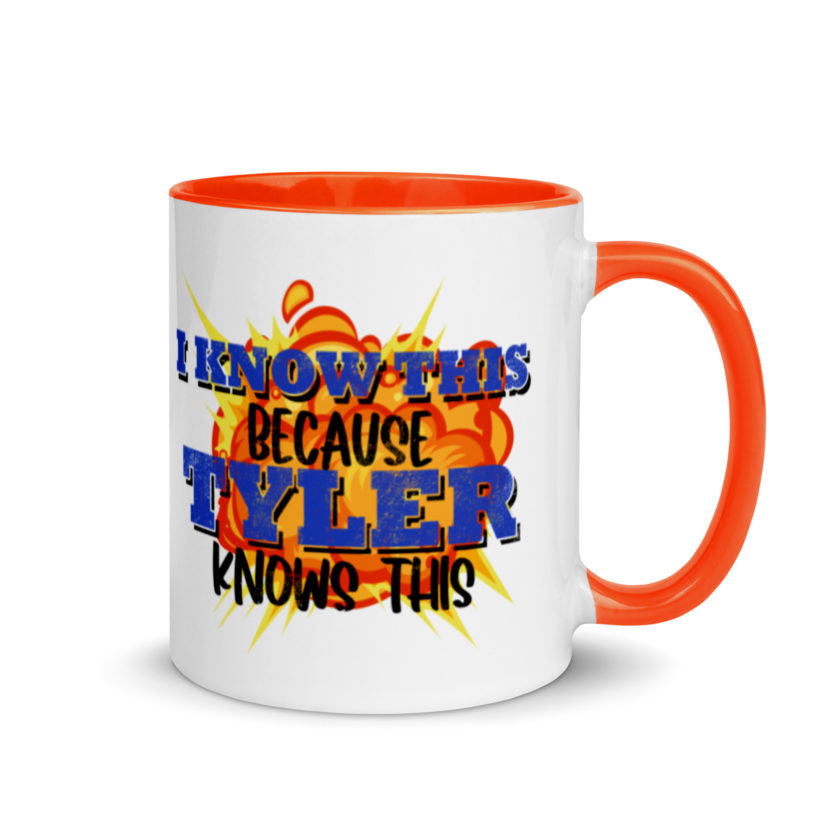 I know this because Tyler knows this. Fight Club Mug with Color Inside - Image 8