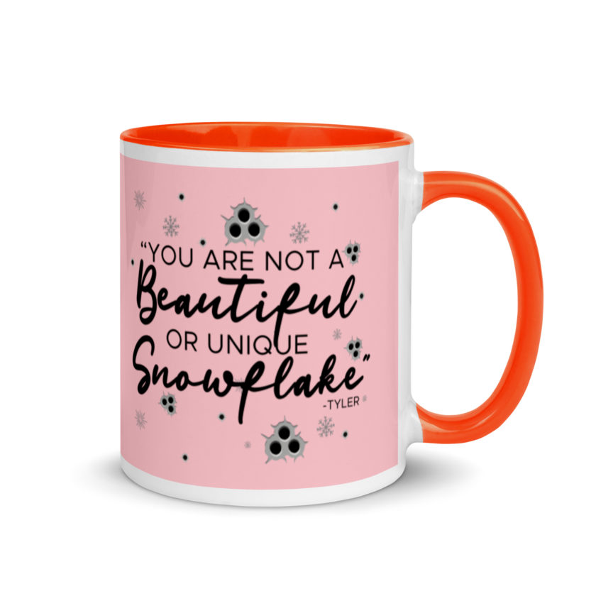 You are not a beautiful or unique snowflake -Tyler Durden, Fight Club Mug with Color Inside - Image 8