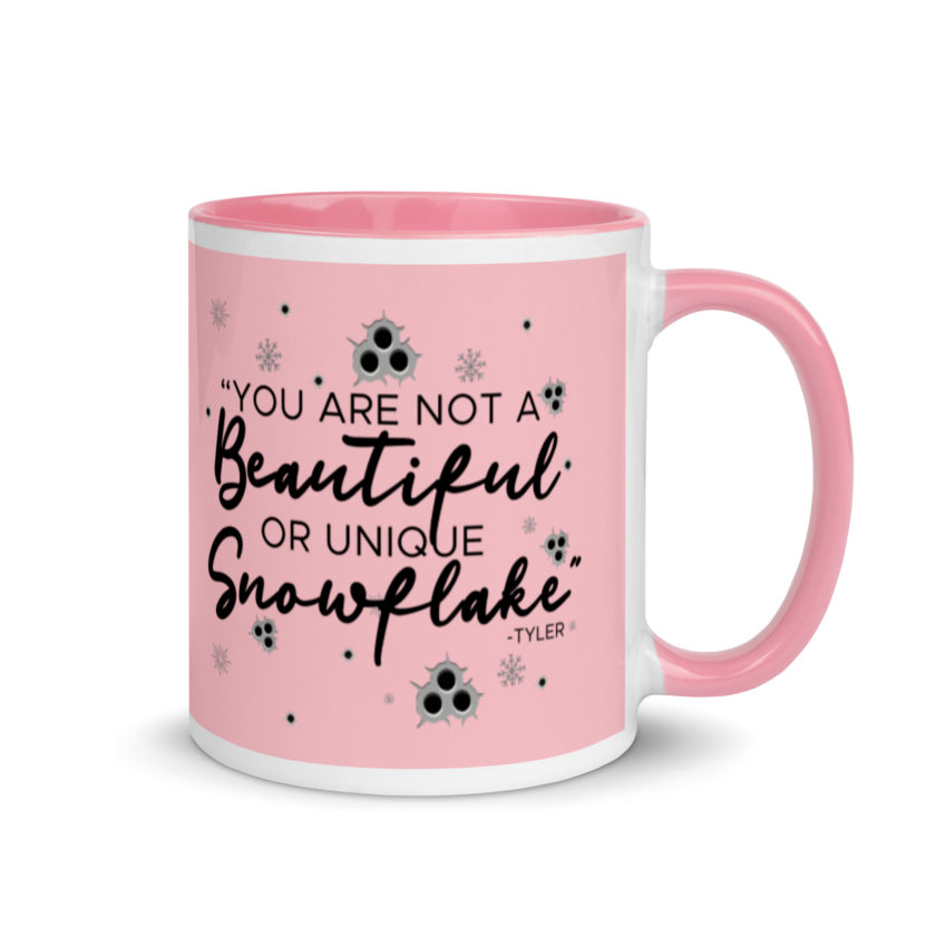 You are not a beautiful or unique snowflake -Tyler Durden, Fight Club Mug with Color Inside - Image 14