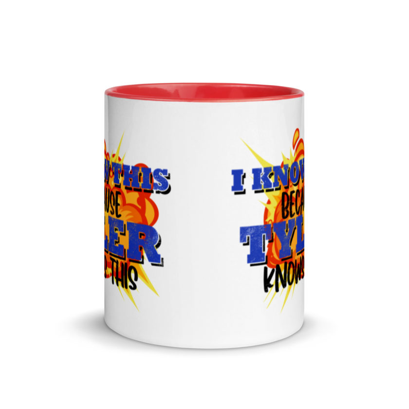 I know this because Tyler knows this. Fight Club Mug with Color Inside - Image 6