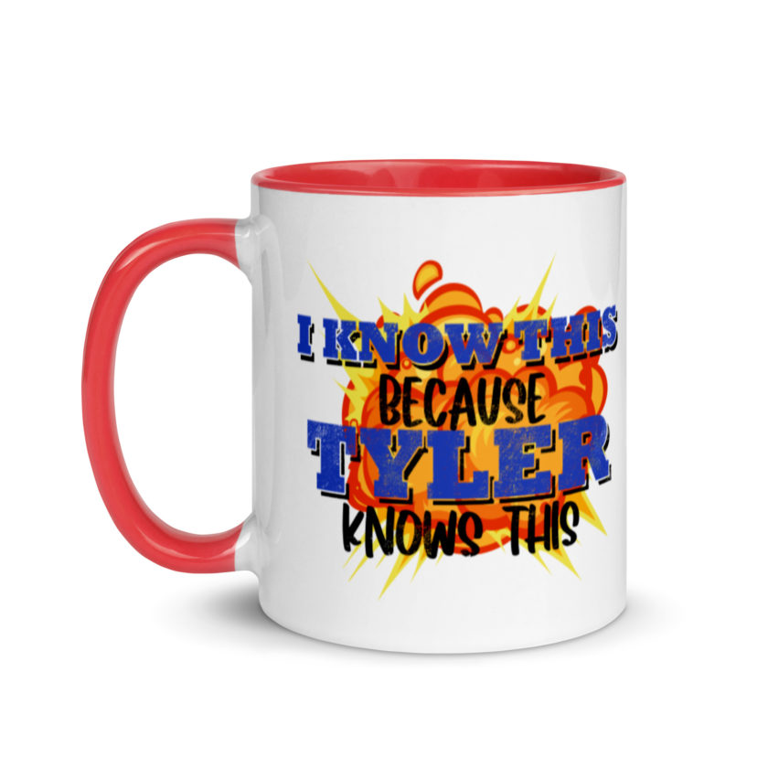 I know this because Tyler knows this. Fight Club Mug with Color Inside - Image 7