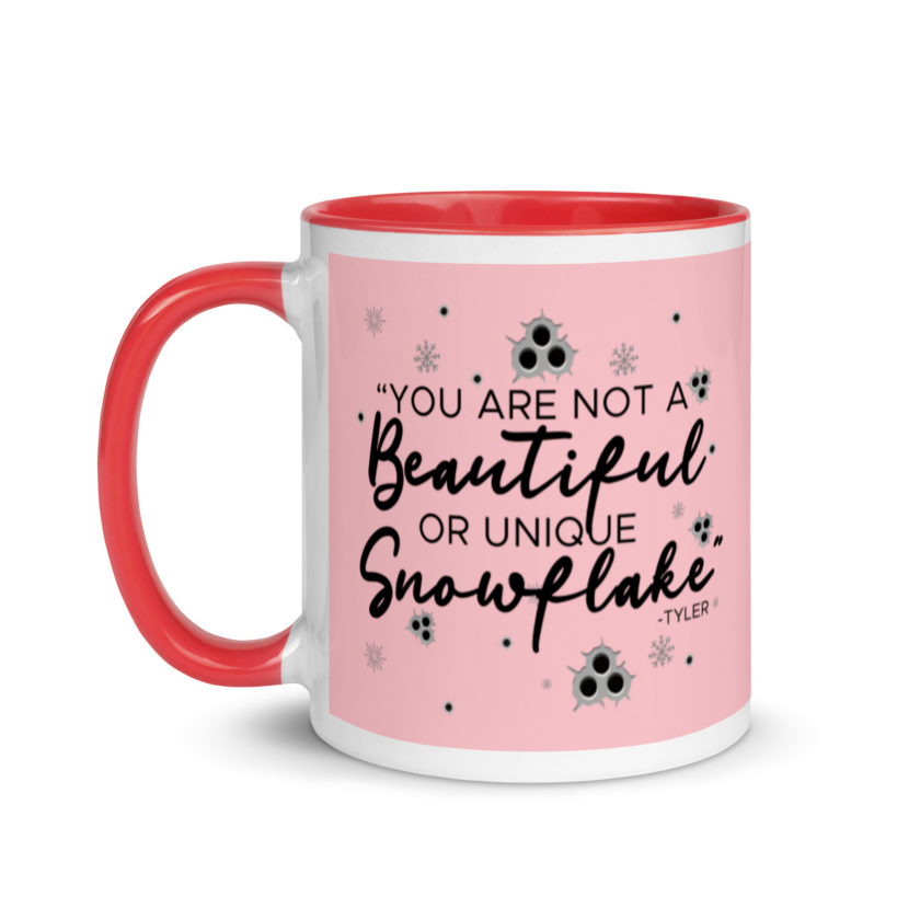 You are not a beautiful or unique snowflake -Tyler Durden, Fight Club Mug with Color Inside - Image 7
