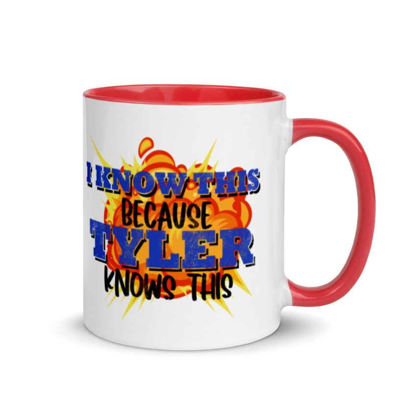 I know this because Tyler knows this. Fight Club Mug with Color Inside - Image 5