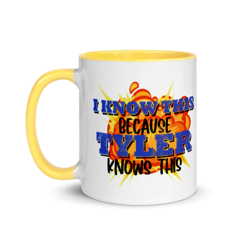 I know this because Tyler knows this. Fight Club Mug with Color Inside - Image 18
