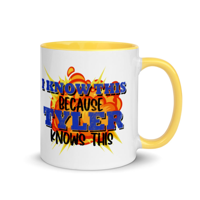 I know this because Tyler knows this. Fight Club Mug with Color Inside - Image 16
