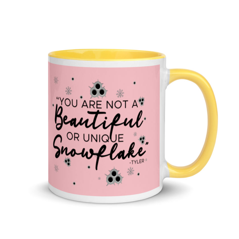 You are not a beautiful or unique snowflake -Tyler Durden, Fight Club Mug with Color Inside - Image 16