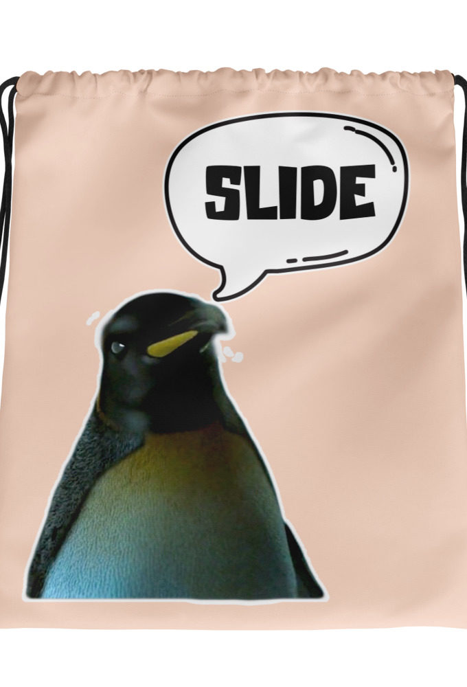 Slide - Penguin Fight Club Drawstring bag
