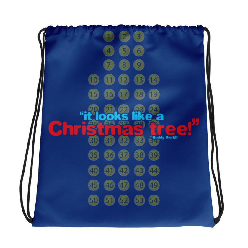 It looks like a Christmas tree! -Buddy the Elf, Elf Drawstring bag
