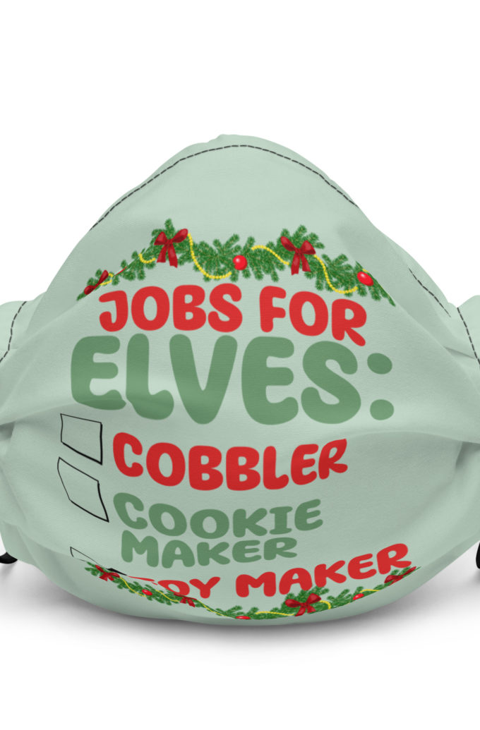 Jobs for elves: cobbler, cookie maker, toy maker - Elf Premium face mask
