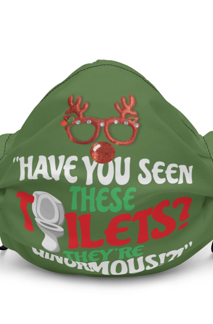 Have you seen these toilets? They're GINORMOUS!?! -Buddy the Elf, Elf Premium face mask