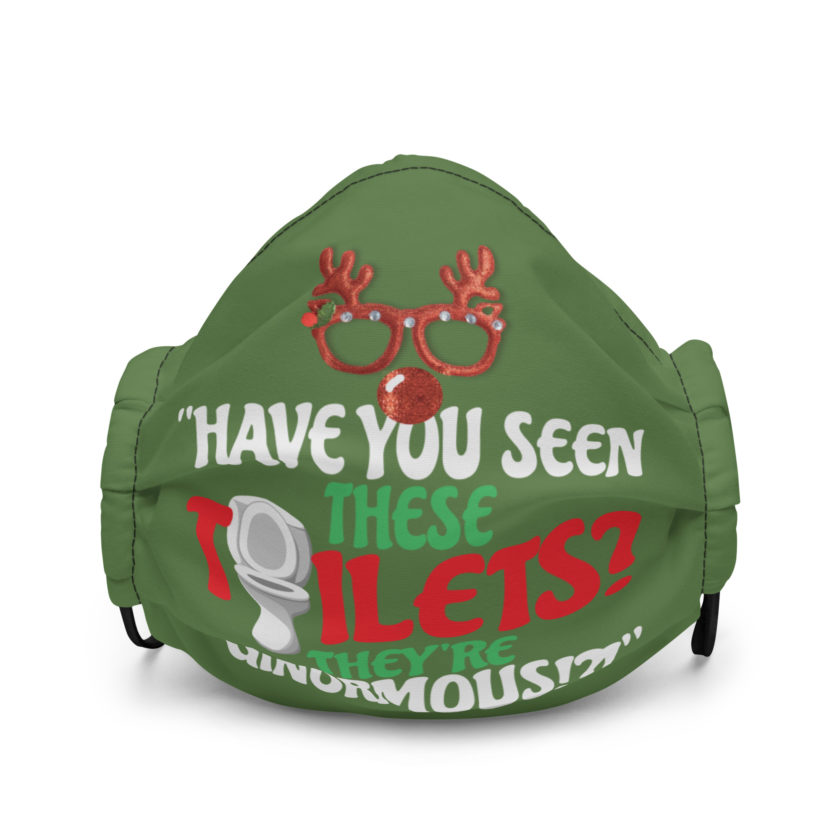 Have you seen these toilets? They're GINORMOUS!?! -Buddy the Elf, Elf Premium face mask