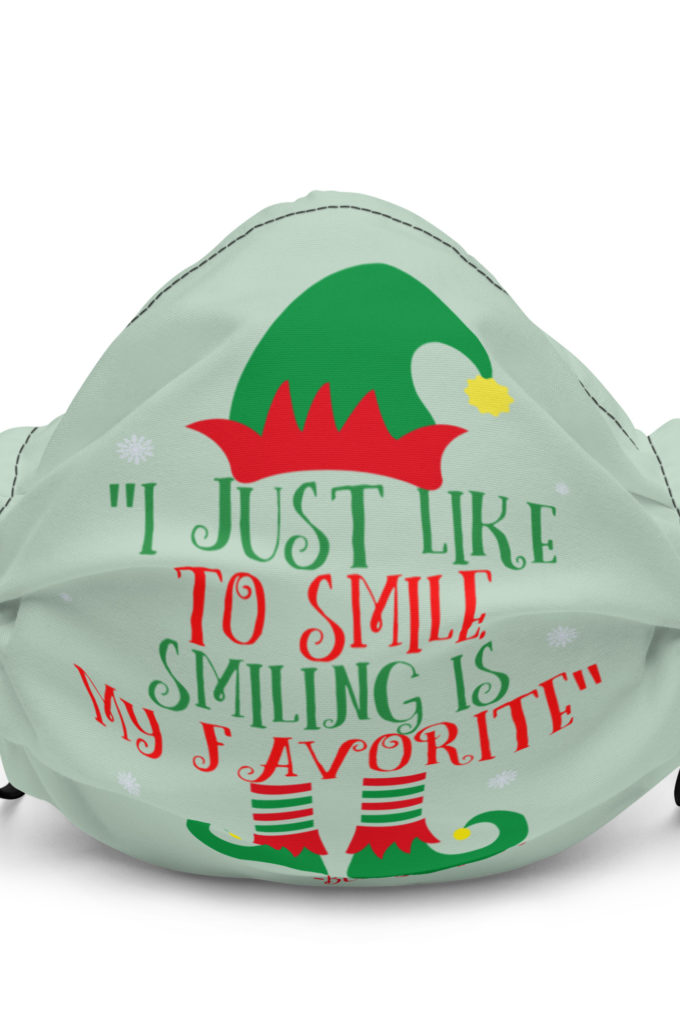I just like to smile. Smiling is my favorite -Buddy the Elf, Elf Premium face mask