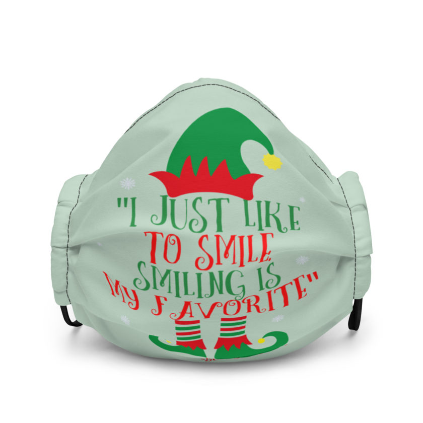 I just like to smile. Smiling is my favorite -Buddy the Elf, Elf Premium face mask