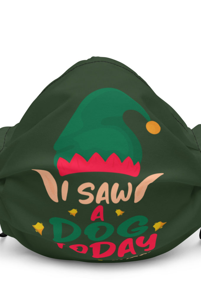 I saw a dog today! -Buddy the Elf, Elf Premium face mask