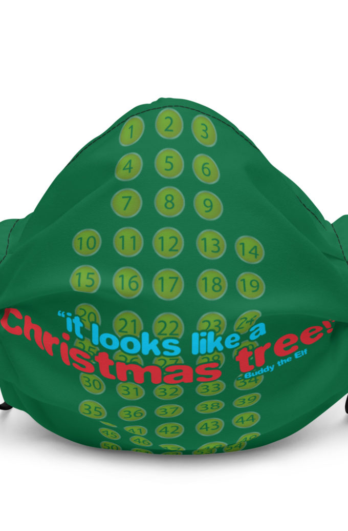 It looks like a Christmas tree! -Buddy the Elf, Elf Premium face mask