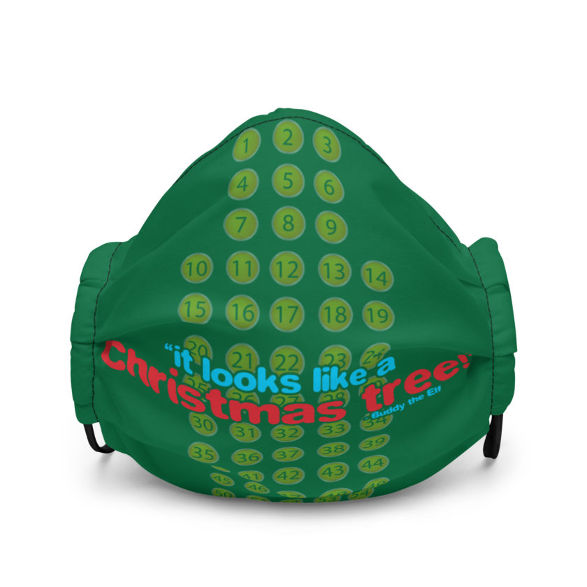 It looks like a Christmas tree! -Buddy the Elf, Elf Premium face mask
