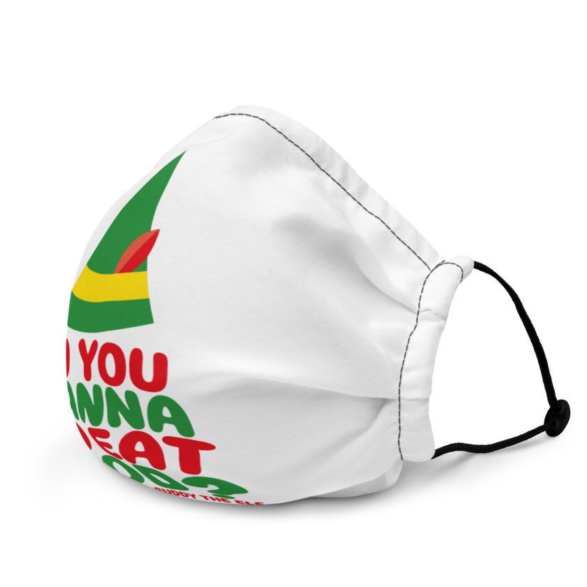 Do you wanna go eat food? -Buddy the Elf, Elf Premium face mask - Image 3