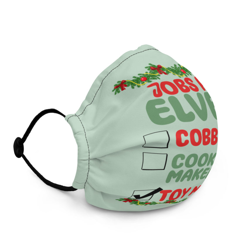 Jobs for elves: cobbler, cookie maker, toy maker - Elf Premium face mask - Image 2