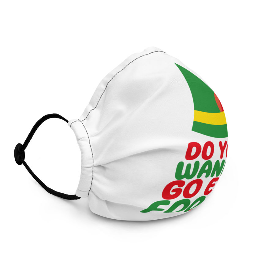 Do you wanna go eat food? -Buddy the Elf, Elf Premium face mask - Image 2