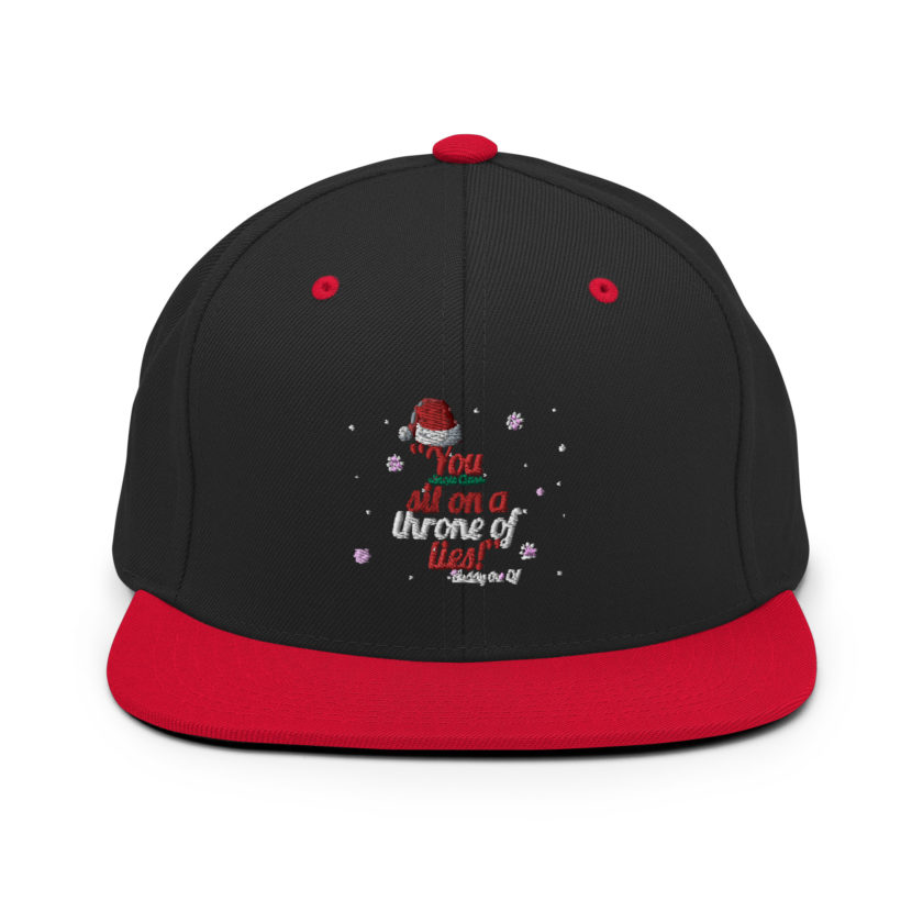 You  sit on a throne of lies! -Buddy the Elf, Elf Snapback Hat - Image 4