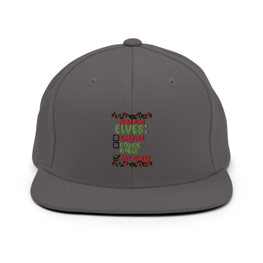 Jobs for elves: cobbler, cookie maker, toy maker - Elf Snapback Hat - Image 15