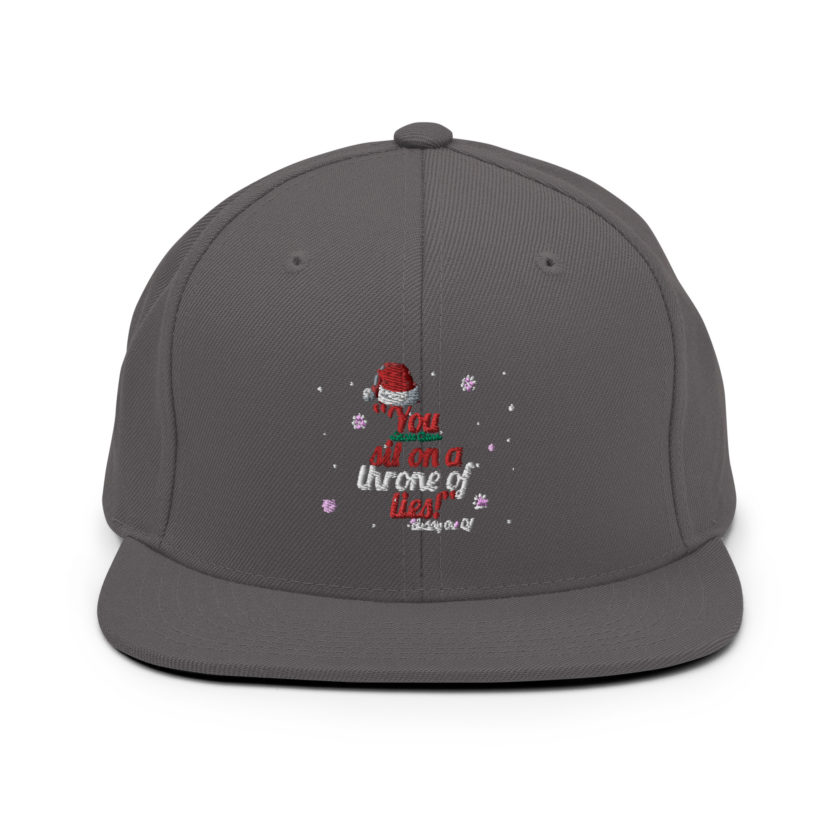 You  sit on a throne of lies! -Buddy the Elf, Elf Snapback Hat - Image 14