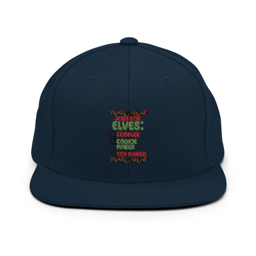 Jobs for elves: cobbler, cookie maker, toy maker - Elf Snapback Hat - Image 2