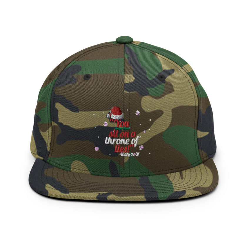 You  sit on a throne of lies! -Buddy the Elf, Elf Snapback Hat - Image 13