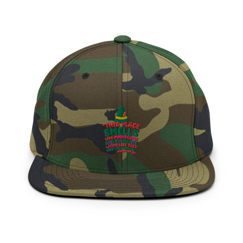 This place smells like mushrooms and everyone looks like they want to hurt me.	Buddy the Elf	elf Snapback Hat - Image 13