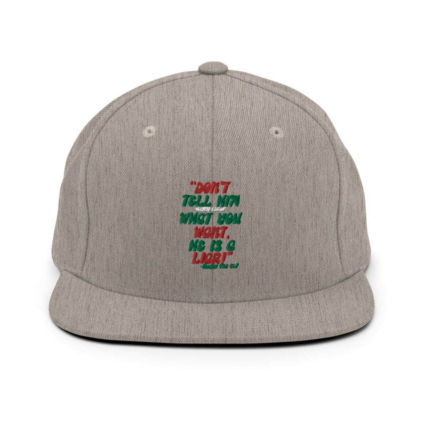 Don't tell him  what you want, he is a liar! -Buddy the Elf, Elf Snapback Hat - Image 19