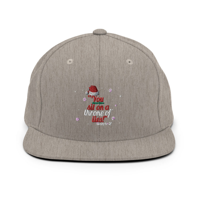 You  sit on a throne of lies! -Buddy the Elf, Elf Snapback Hat - Image 19