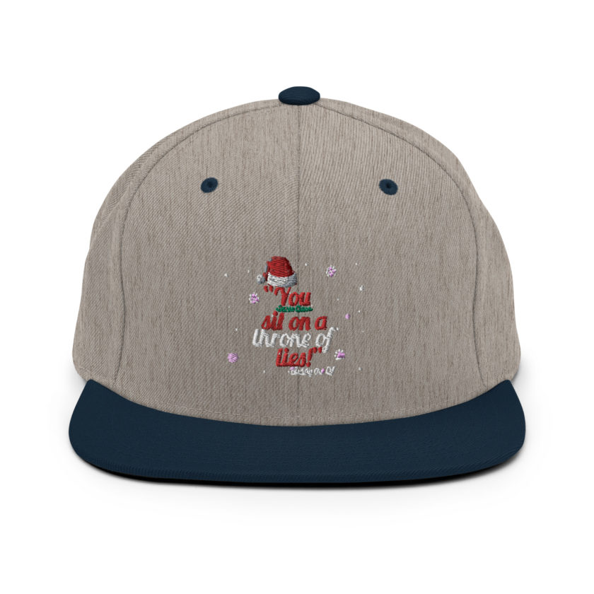 You  sit on a throne of lies! -Buddy the Elf, Elf Snapback Hat - Image 17