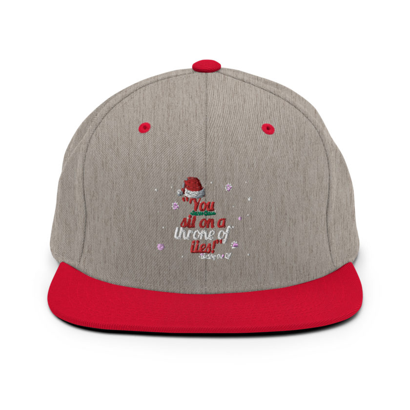 You  sit on a throne of lies! -Buddy the Elf, Elf Snapback Hat - Image 18