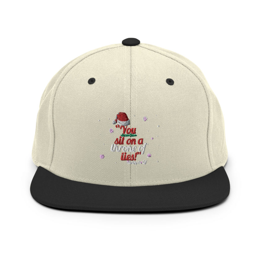 You  sit on a throne of lies! -Buddy the Elf, Elf Snapback Hat - Image 20