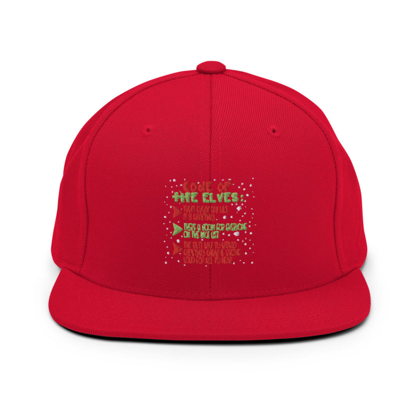 Code of the Elves: treat every day like it is Christmas, There is room for everyone on the nice list, the best way to spread Christmas cheer is singing loud for all to hear - Elf Snapback Hat - Image 12