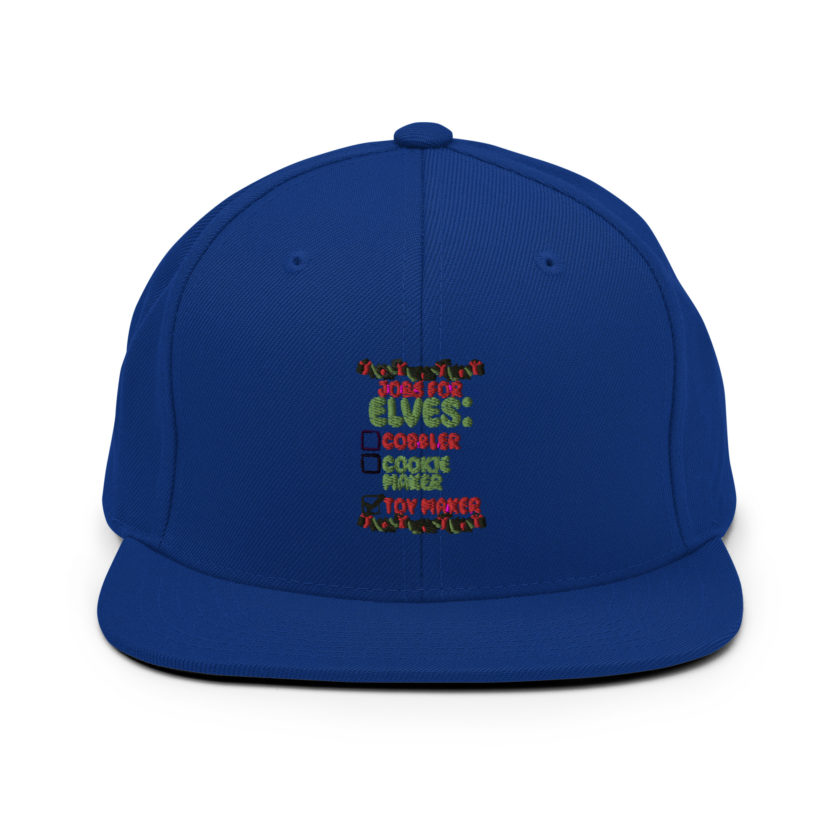 Jobs for elves: cobbler, cookie maker, toy maker - Elf Snapback Hat - Image 9