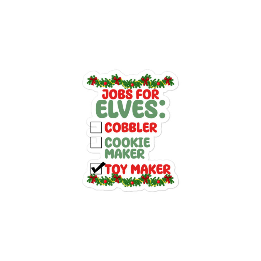 Jobs for elves: cobbler, cookie maker, toy maker - Elf Bubble-free stickers - Image 2