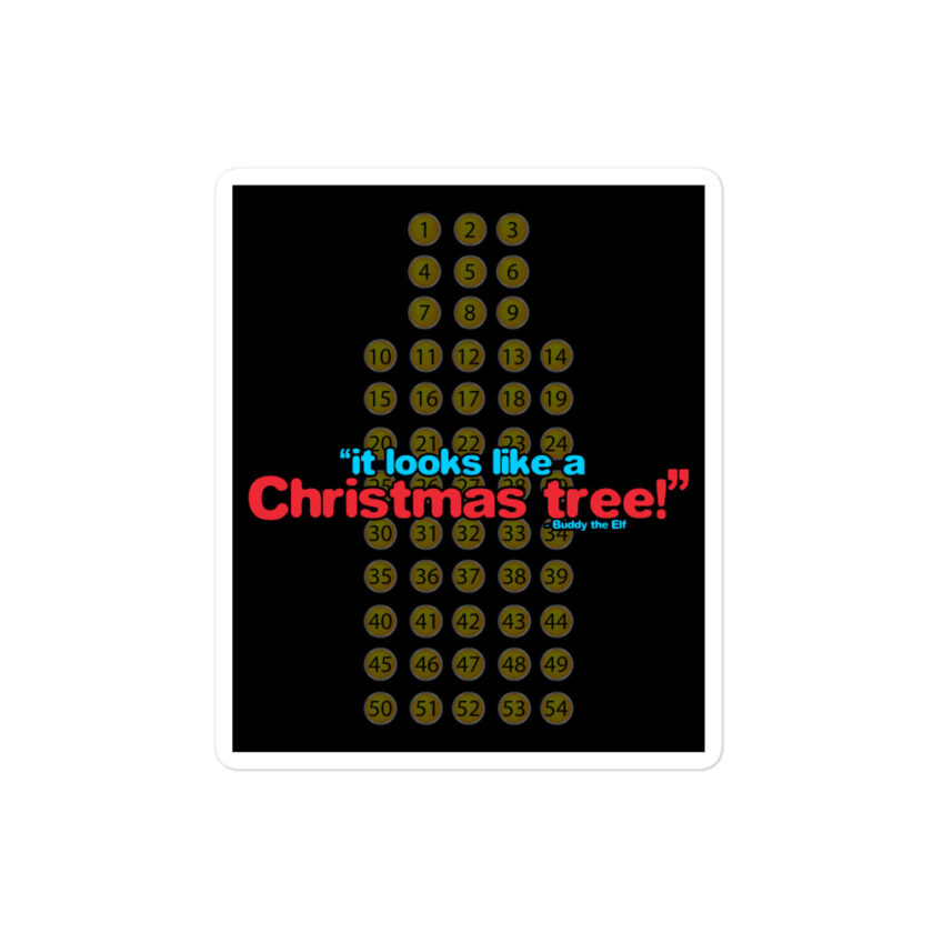 It looks like a Christmas tree! -Buddy the Elf, Elf Bubble-free stickers