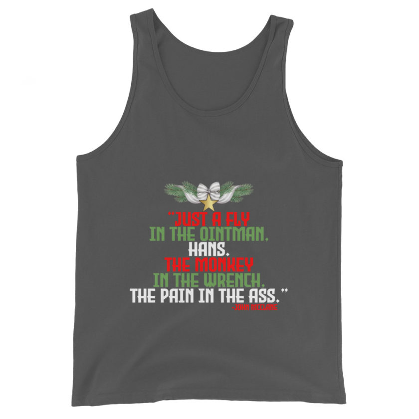 “Just a fly in the ointman, Hans. The monkey in the wrench, a pain in the ass.” -John Mcclane, Die Hard  Unisex Tank Top