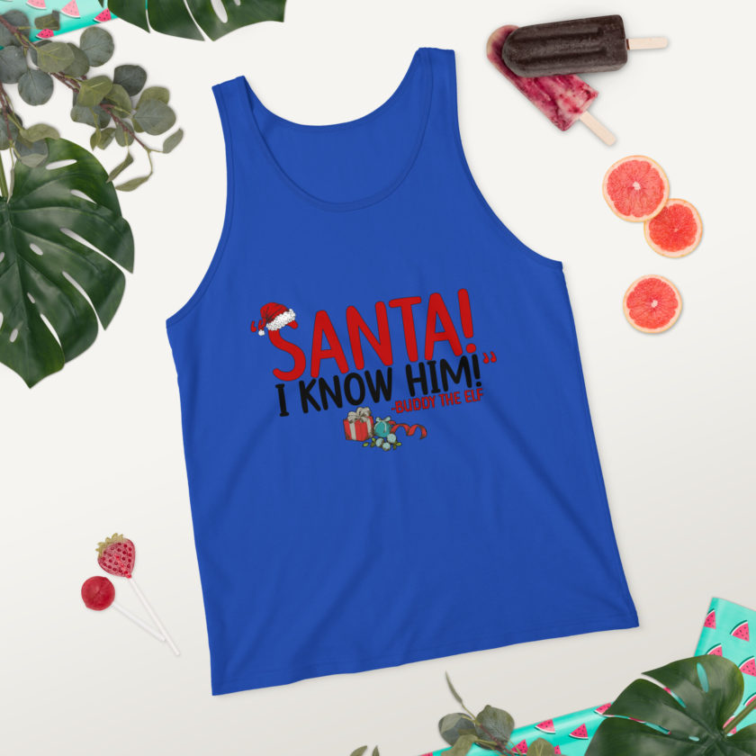 Santa! I know him! -Buddy the Elf, Elf Unisex Tank Top - Image 2