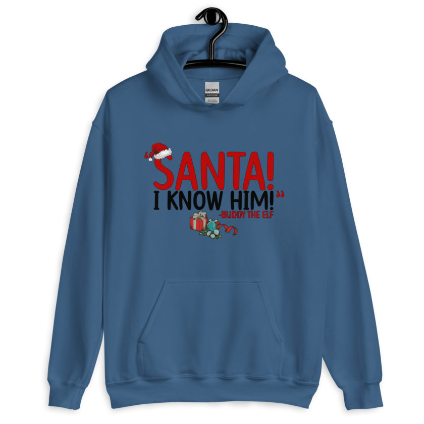 Santa! I know him! -Buddy the Elf, Elf Unisex Hoodie - Image 3