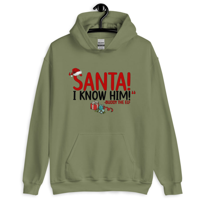 Santa! I know him! -Buddy the Elf, Elf Unisex Hoodie - Image 5
