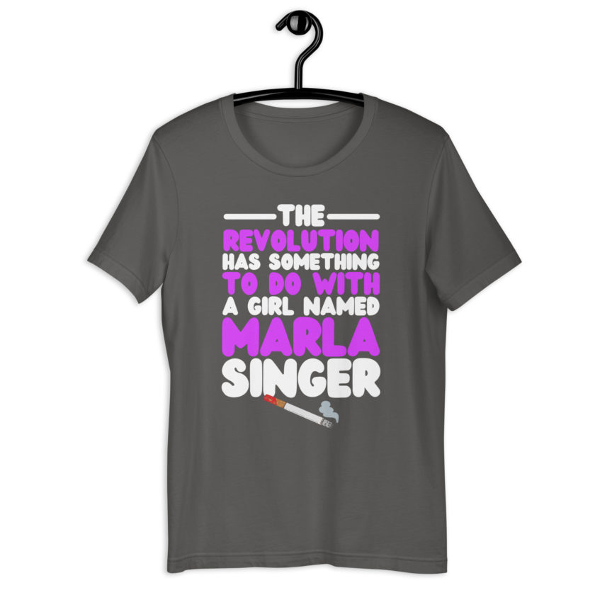 The revolution has something to do with a girl named Marla Singer -Fight Club Unisex t-shirt - Image 7