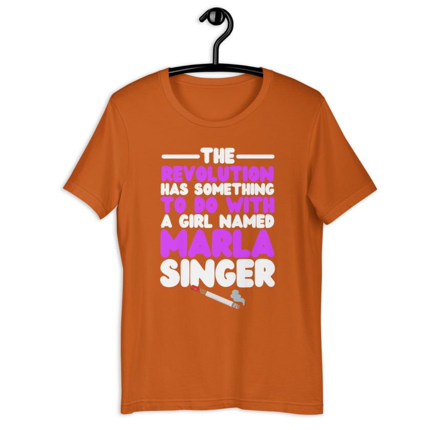 The revolution has something to do with a girl named Marla Singer -Fight Club Unisex t-shirt - Image 9