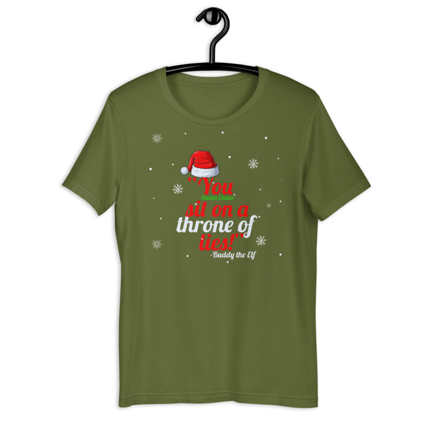 You  sit on a throne of lies! -Buddy the Elf, Elf Unisex t-shirt - Image 8