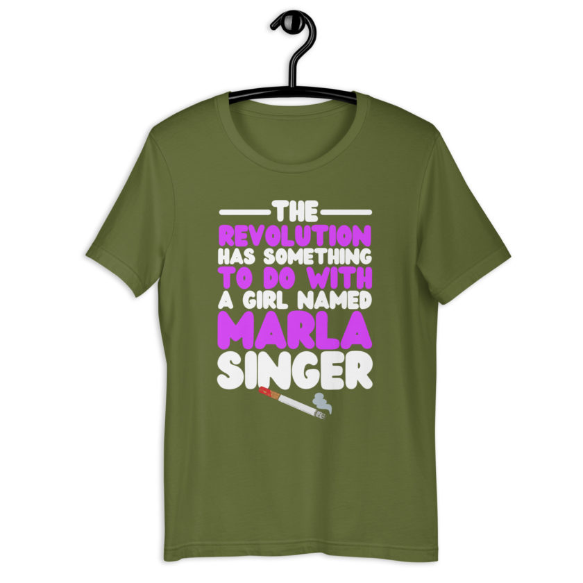 The revolution has something to do with a girl named Marla Singer -Fight Club Unisex t-shirt - Image 8