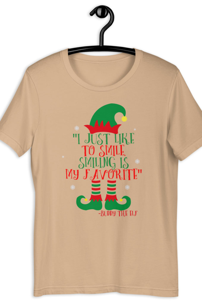 I just like to smile. Smiling is my favorite -Buddy the Elf, Elf Unisex t-shirt