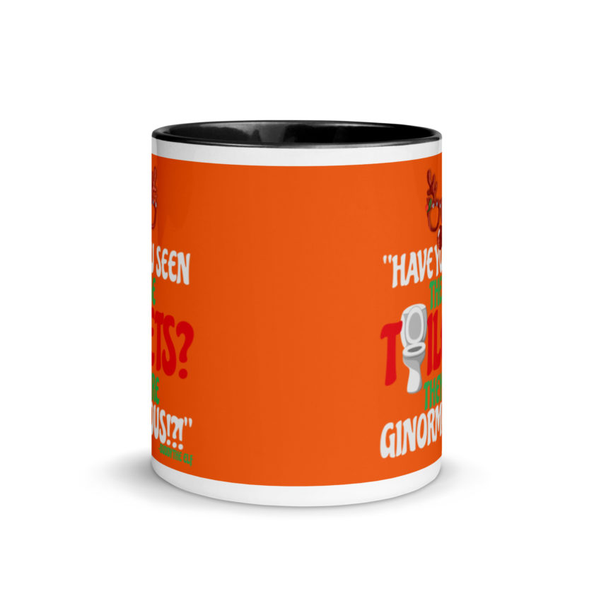 Have you seen these toilets? They're GINORMOUS!?! -Buddy the Elf, Elf Mug with Color Inside - Image 3