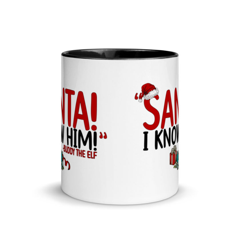 Santa! I know him! -Buddy the Elf, Elf Mug with Color Inside - Image 3